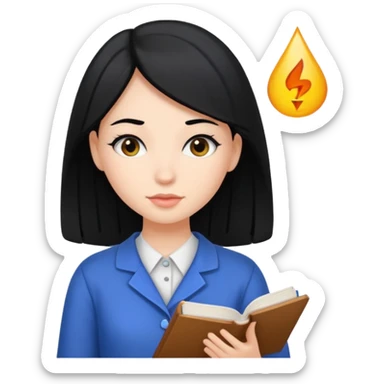 girl with a black hair and study psychology sticker