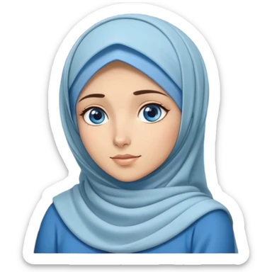 Turkish beautiful finish Konya girl blue eyes with full moon hijab dress and watching the moonlight sky on the ground  sticker