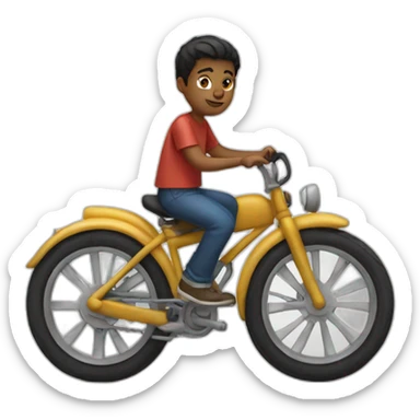 One boy sit inthe bike sticker