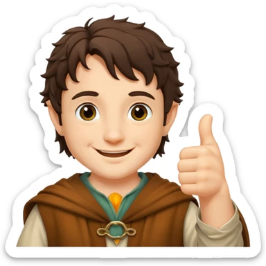 Frodo from lord of the ring doing a thumb up sticker
