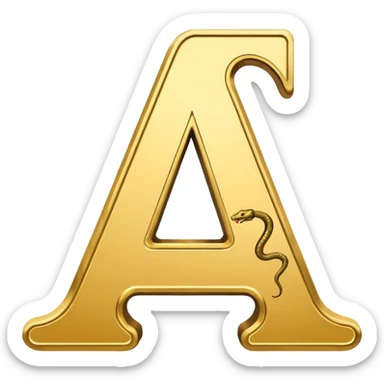 Letter A gold with words Snakepit Skatepark  sticker