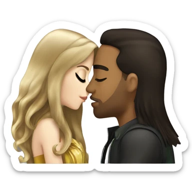 kiss-kiss romeo santos and girl green eyes and very long dark blond hair sticker