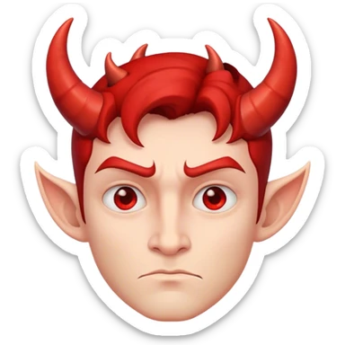 Combine pensive face emoji and the devil emoji sticker