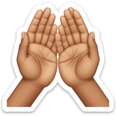The output image should contain only one emoji.
The emoji should depict two hands gently pressed together in a prayer gesture, with the fingers interlocked tightly and creative way. sticker