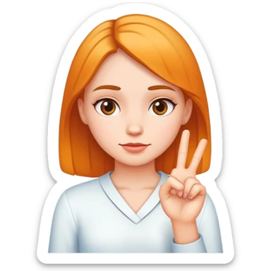 Girl with fingers crossed sticker