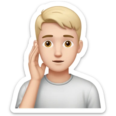 young man hearing impairment sticker