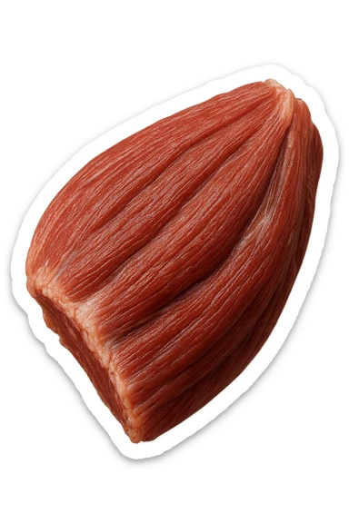 porzione di tessuto muscolare umano iperrealistico fluttua in aria, iperrealistico 4k sticker