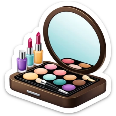 Productos de skincare aesthetic y maquillaje muchos productos en una mesa sticker