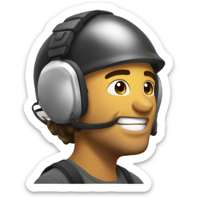 brun avec un casque qui fait un pouce levé sticker