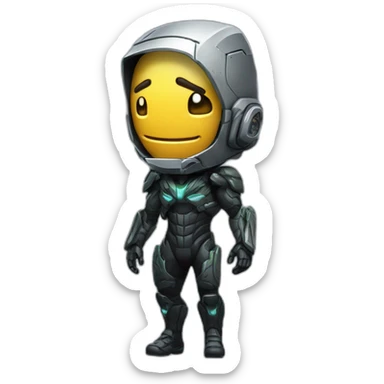 developer behind his laptop with this style : Crytek Crysis Video game with nanosuit character hacker themed character sticker