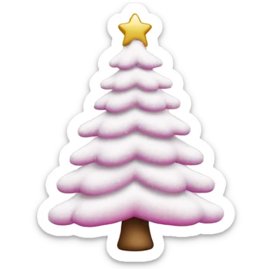snowy christmas tree with bobbles pink sticker