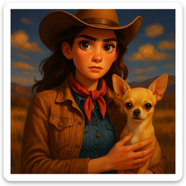 Enhance the image quality with more details, sharpness, and vivid colors. Make the style more expressive in a Pixar-like manner while keeping the dark background. sticker