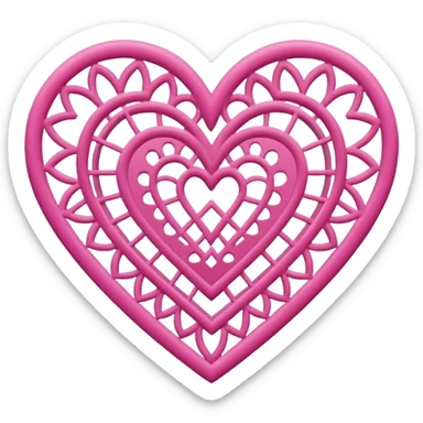 pink lace heart sticker