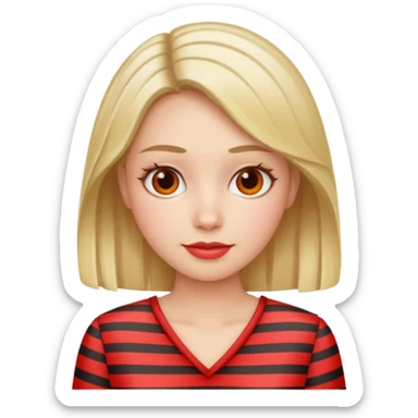 woman with red Striped Shirt not a t shirt sticker