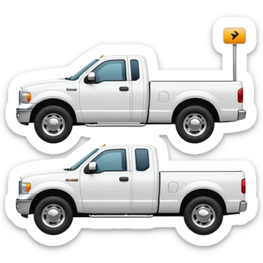 WHITE PICKUPTRUCK SIDE VIEW ELLISDON NAME ON TRUCK sticker