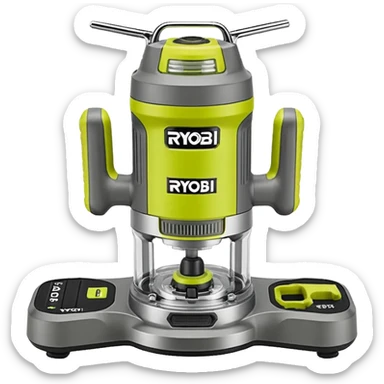 ONE+ 18V Cordless Compact Fixed Base Router RYOBI with gray with battery sticker
