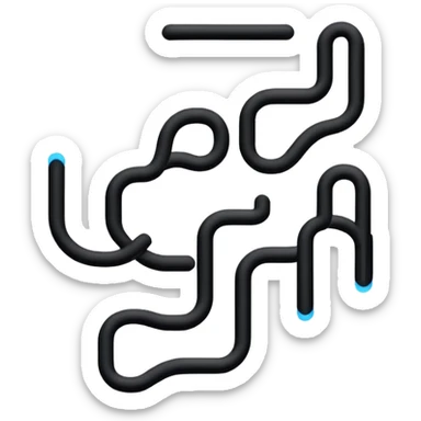 connected flowing BLK letters where all letters are joined together in one continuous design sticker