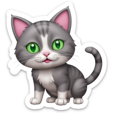 A cat lifting both paws, shrugging, and making a bewildered face sticker