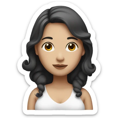 White pregnant woman with dark, shoulder length hair sticker