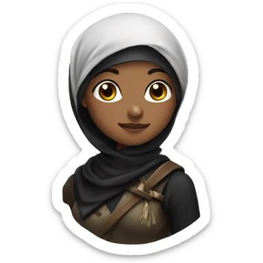 headscarf archer girl with black scarf sticker