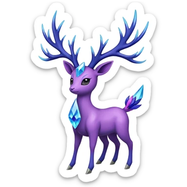 Pokemon legendary cian and purple crystal xerneas sticker