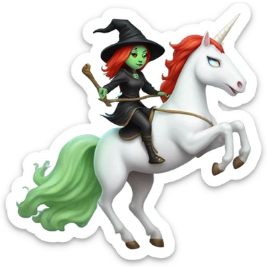 [politically incorrect, shield(
	{ female, alien, witch, color: light green, hair:red, eyes:cat} ]
	on a 
	[{ unicorn: white, legged:four, mane: light blue }]) sticker