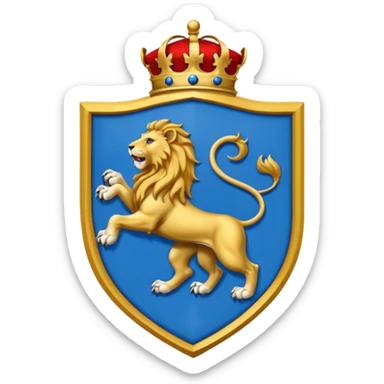 Lion rampant emoji like chelsea football team with blue and white sticker