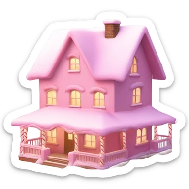 Pink snow soft pink color pink Christmas house EVERYTHING is pink sticker
