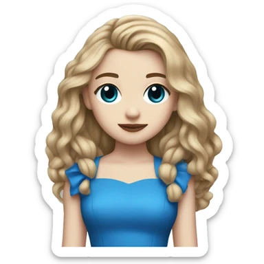 sabrina carpenter with her blue dress with the heart cut out sticker