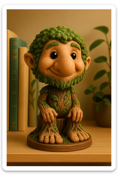 Transform this character into a bobblehead style blob, preserving its playful and whimsical features, rendered in the bobblehead style. sticker