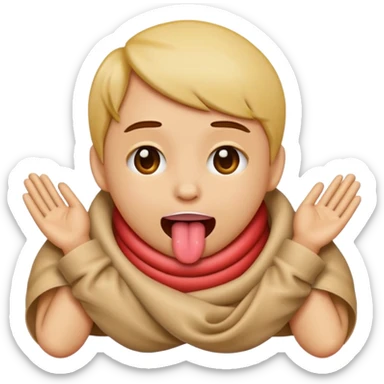 emoji with tounge out and hands wrapped around neck chocking  sticker