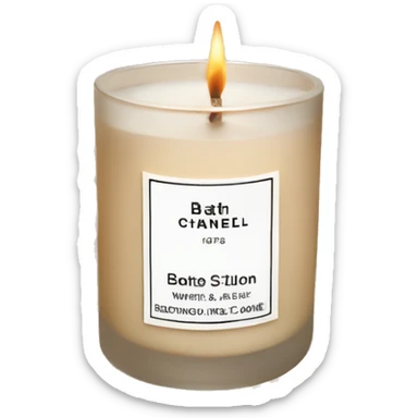 bath and body works beige Chanel candle sticker