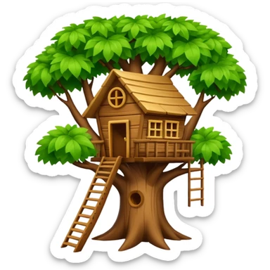 letter W on a treehouse in a tree sticker
