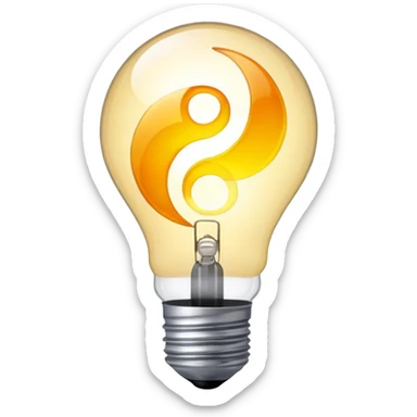 lightbulb with yin-yang inside, representing balanced thinking sticker