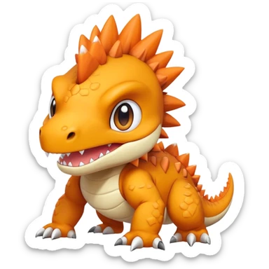 Cute Baby Chibi Agumon-Tyrantrum-Tyrunt-hybrid (full body) sticker