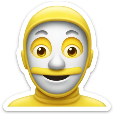 Un bonhomme jaune pleurant why avec la main vers Le ciel sticker