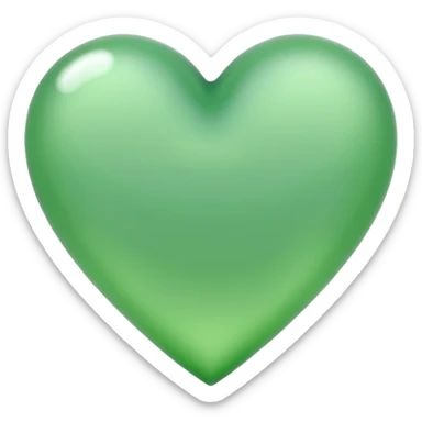 green heart with a frosted glass effect sticker