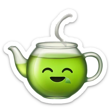 green tea with tea bag sticker