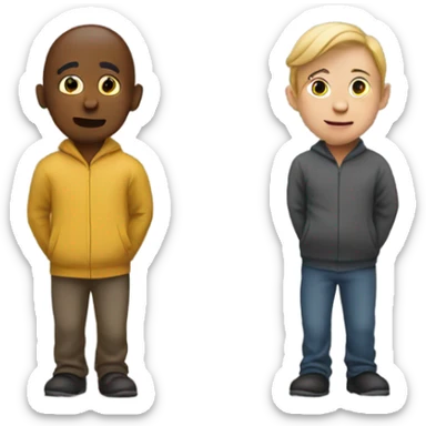 Sneaky person walking behind a person sticker