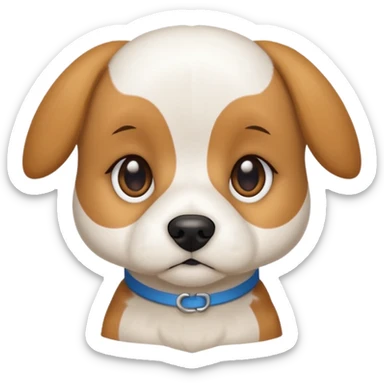 a white beagle x maltese x chi dog the size of a kelpie with light brown ears and a light brown patch on one eye sticker