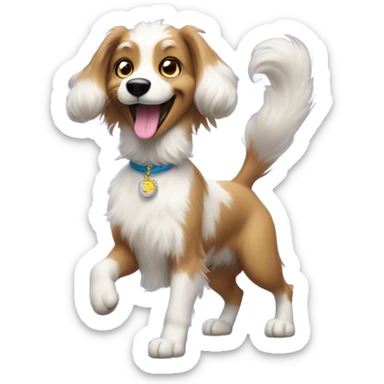 a dancing dog sticker