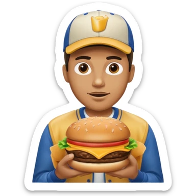Man stealing a cheeseburger  sticker