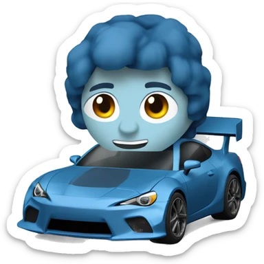 Dark pearl-blue Card stock Papercraft fr-s racecar sticker