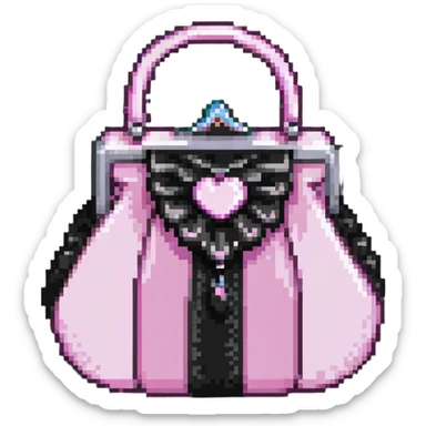 pink and black gothic purse sticker