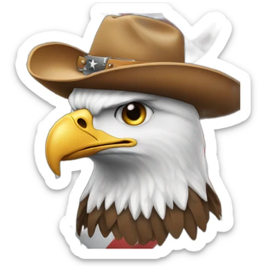 Patriotic Eagle with cowboy hat and gun sticker