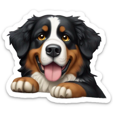 Bernese Mountain Dog on a pickup truck sticker