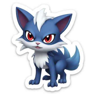 Edgy Cool Chibi Sneasel-Quilava-Absol-Pokémon-fusion-cat Full Body sticker