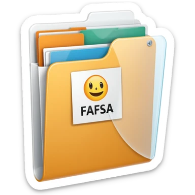 FAFSA info file - Transparent translucent plastic white folder sticker