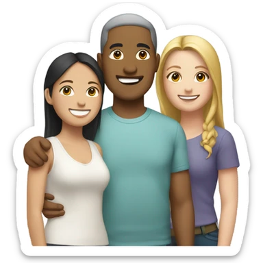 two filipinos and one white girl friends sticker