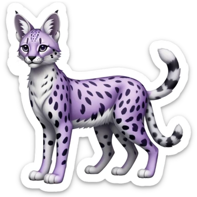 Epic Edgy Black White Purple ethereal Serval-Snow-Leopard-Bobcat-Fionbri full body sticker